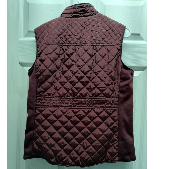 Cavalini Women's Size Medium Vest Wine Red Zip-Up Pockets Fleece Lined Outerwear - Picture 2 of 5